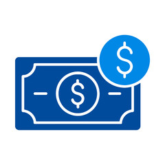Digital Dollar Icon: A crisp, contemporary digital illustration depicting a symbolic dollar bill with a vibrant blue circular icon superimposed.