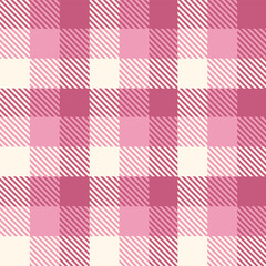 Pink seamless plaid tartan pattern, colorful natural fabric swatch, textile, geometric background