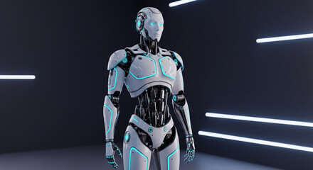 3d render of a futuristic robot