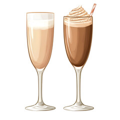 Elegant Champagne Glasses Vector Illustration for Celebrations and Toasting Events