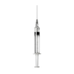 Professional White Background Syringe Mockup for Medical Design