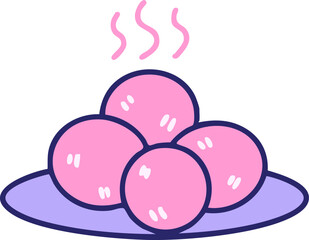 hot brazilian fried bolinho on plate in bright neon color