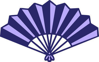 open traditional japanese folding fan in bright neon color