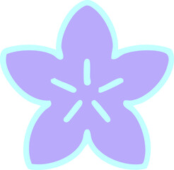 culturally traditional japanese single flower in bright neon color