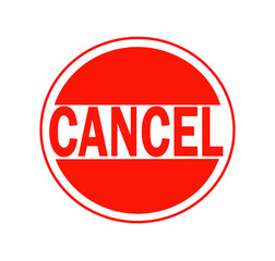 cancel red rubber stamp isolated on white background