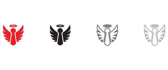wings vector icon set, Angel wings icon vector, eagle, bird wing tattoo emblem vector illustration