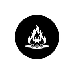 wood and bonfire vectors illustration