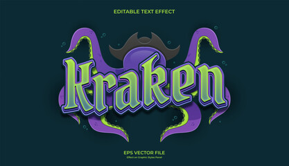 decorative kraken editable text effect design © OreNyee