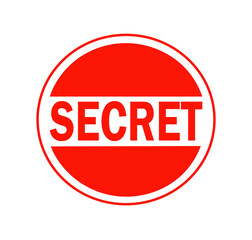 secret red rubber stamp isolated on white background