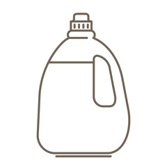 Laundry detergent bottle line icon isolated on transparent background. Minimal outline symbol for washing clothes, cleaning, hygiene and packaging design. Editable stroke.