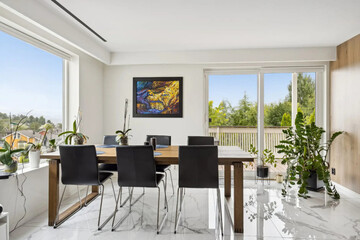 modern luxury dining room interior, 3d render
