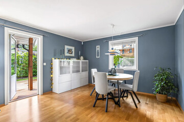 modern luxury dining room interior, 3d render