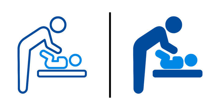 Baby Changing Icon: A simple and universal icon depicting baby changing on a table, a clear symbol for the care of infants and young children.