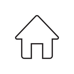 Modern Minimalist Line Art House Structure Icon