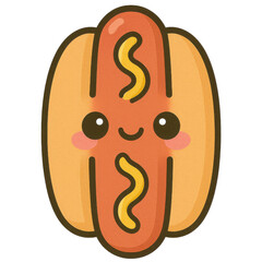 Cute Smiling Hot Dog Cartoon Illustration

