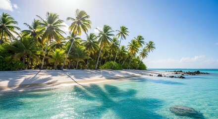 Obraz premium Secluded Island with White Sand Beach