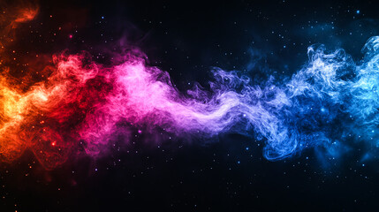 Obraz premium Colorful Smoke on Black Background – Close-Up Vibrant Abstract Texture