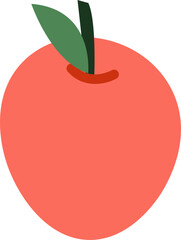 Abstract Apple with Leaf
