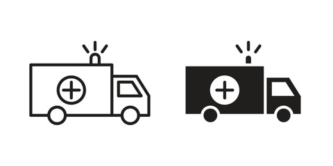 Ambulance icon outline illustration sign