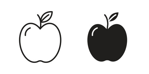 Apple icon outline illustration sign