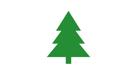 Obraz premium Simple Green Evergreen Tree Icon with Triangular Shape.