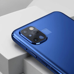 blue phone on a light background