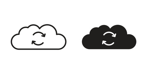 Backup icon outline illustration sign