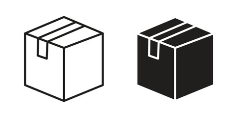 Box icon outline illustration sign