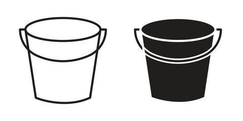 Bucket icon outline illustration sign