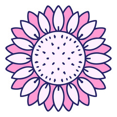 brazilian culturally iconic traditional sunflower in bright neon color