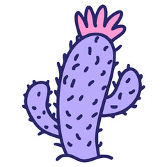 traditional brazilian flowering cactus plant in bright neon color