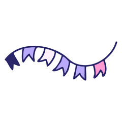 brazilian carnival bunting flags on string in bright neon color