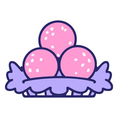 traditional stack of brazilian fried bolinho in bright neon color