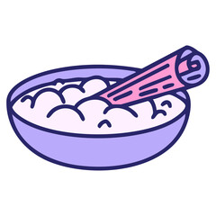 traditional brazilian canjica with cinnamon stick in bright neon color