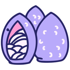 a few traditional brazilian coxinha in bright neon color