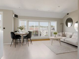 modern apartment living room interior, 3d render