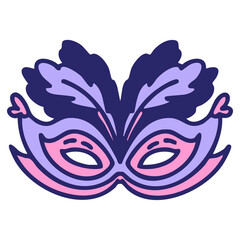 a traditional brazil carnival mask in bright neon color