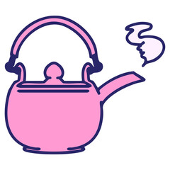 a hot japanese tea pot in bright neon color