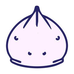 traditional japanese steamed gyoza dumpling in bright neon color