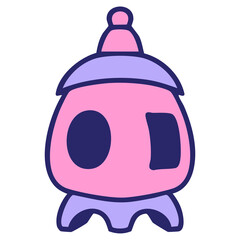 traditional japanese ishidoro stone shinto shrine in bright neon color