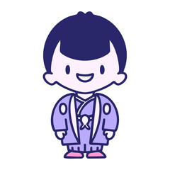 japanese man in traditional wedding clothing in bright neon color