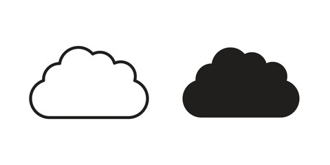 Cloud icon outline illustration sign