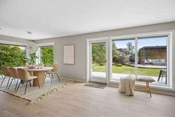 modern luxury dining room interior, 3d render