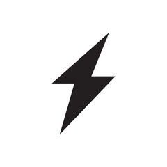 Minimalist Lightning Bolt Solid Icon for Electric Power