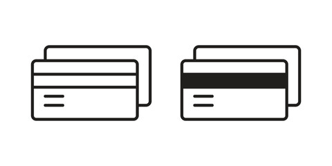 Credit card icon outline illustration sign