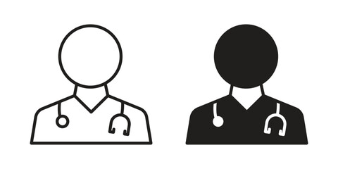 Doctor icon outline illustration sign