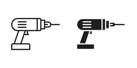 Drill icon outline illustration sign