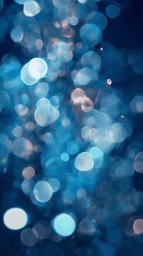 クリスマスの清涼感を宿したアイスブルーの発光と穏やかな明度差がロゴと大見出しを上品に引き立てる企業向け抽象モーショングラフィック. 生成AI