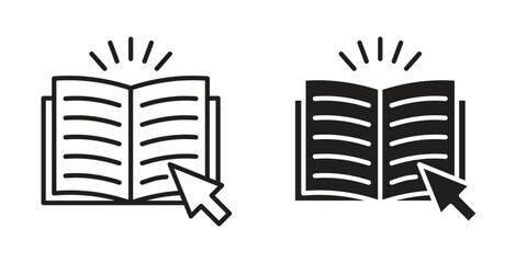 E-book icon outline illustration sign