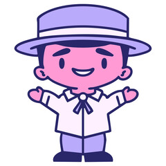 brazilian man in traditional clothing in bright neon color